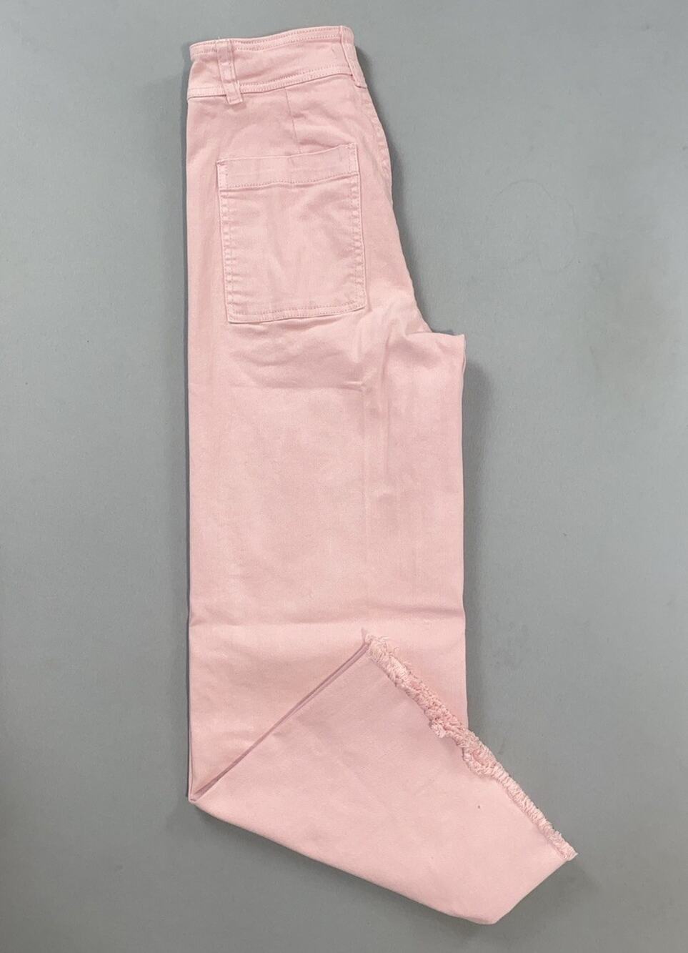 Billabong Wide Leg Fray Stretch Cotton Chino Pants. Pink, Women's Size 25. EUC!